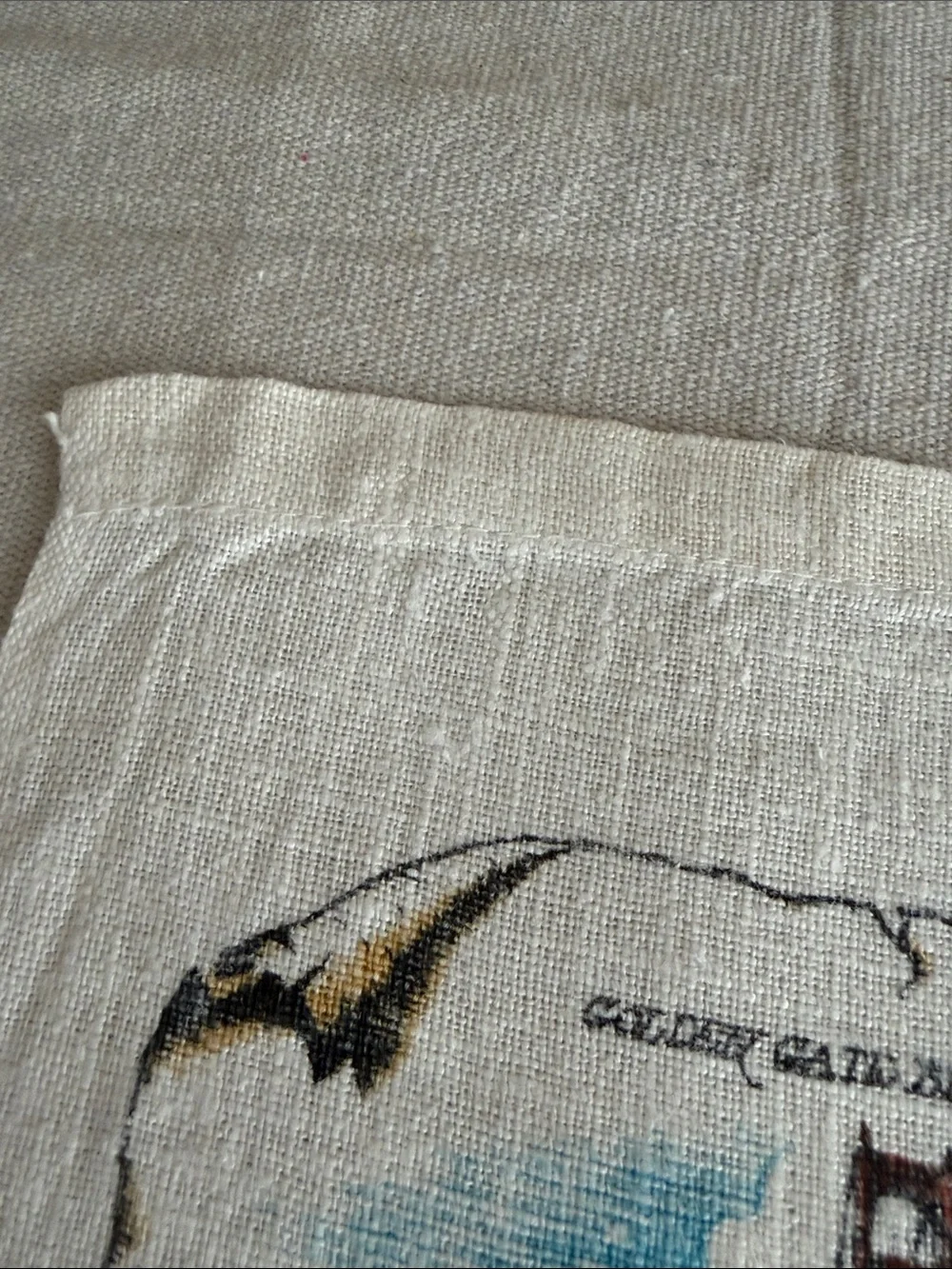 VTG Kay Dee California Souvenir 100% Pure Linen Tea Towel